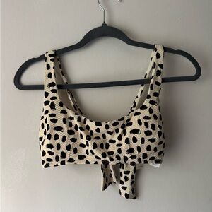 American Eagle Outfitters Black and Cream Bikini Top